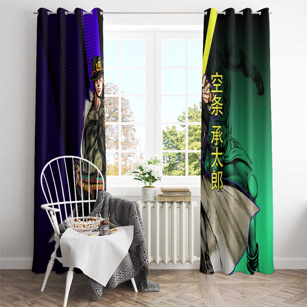 Jotaro Kujo JoJo’s Bizarre Adventure Window Curtain with Star Platinum Stand and Bold - The Mazicc