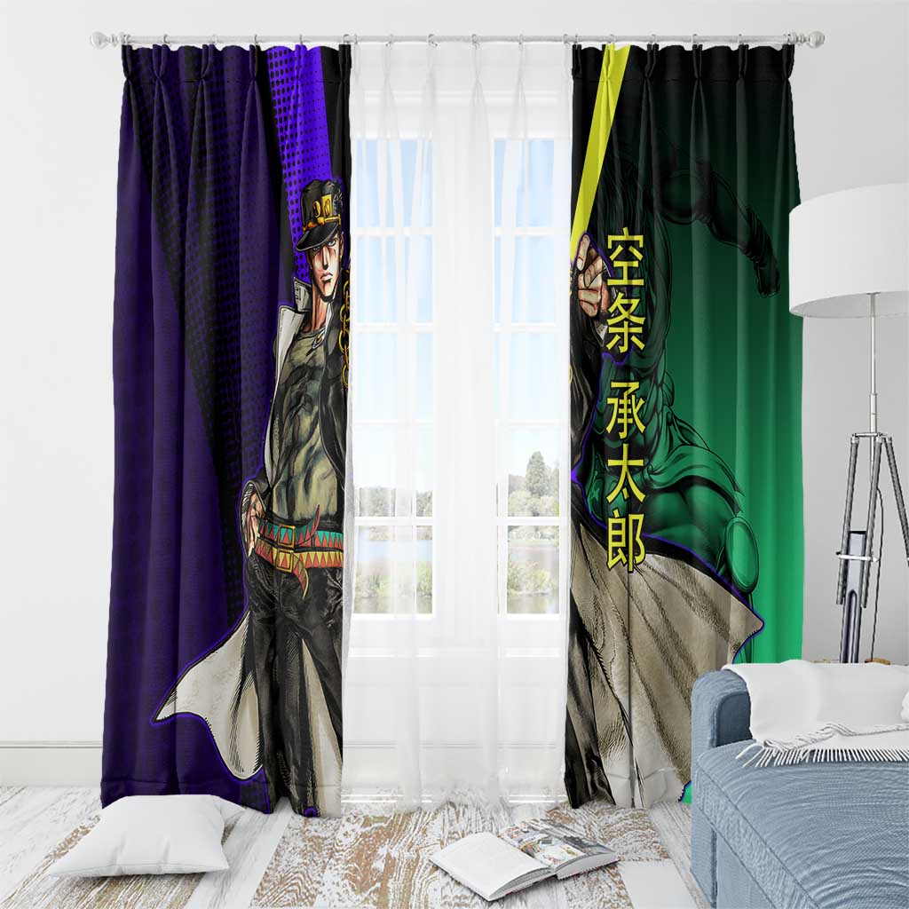 Jotaro Kujo JoJo’s Bizarre Adventure Window Curtain with Star Platinum Stand and Bold - The Mazicc