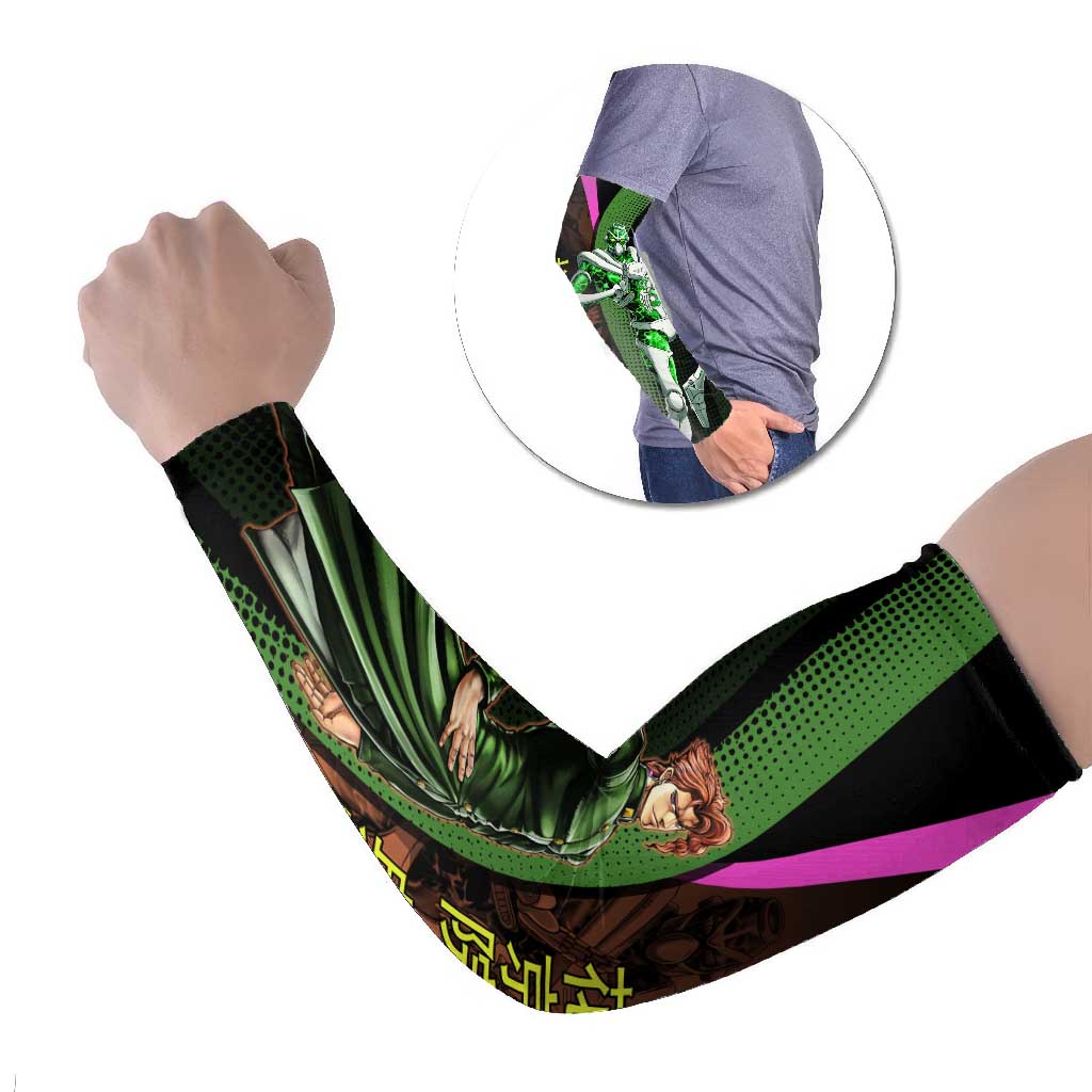 Noriaki Kakyoin JoJo’s Bizarre Adventure Arm Sleeves with Hierophant Green Stand - The Mazicc