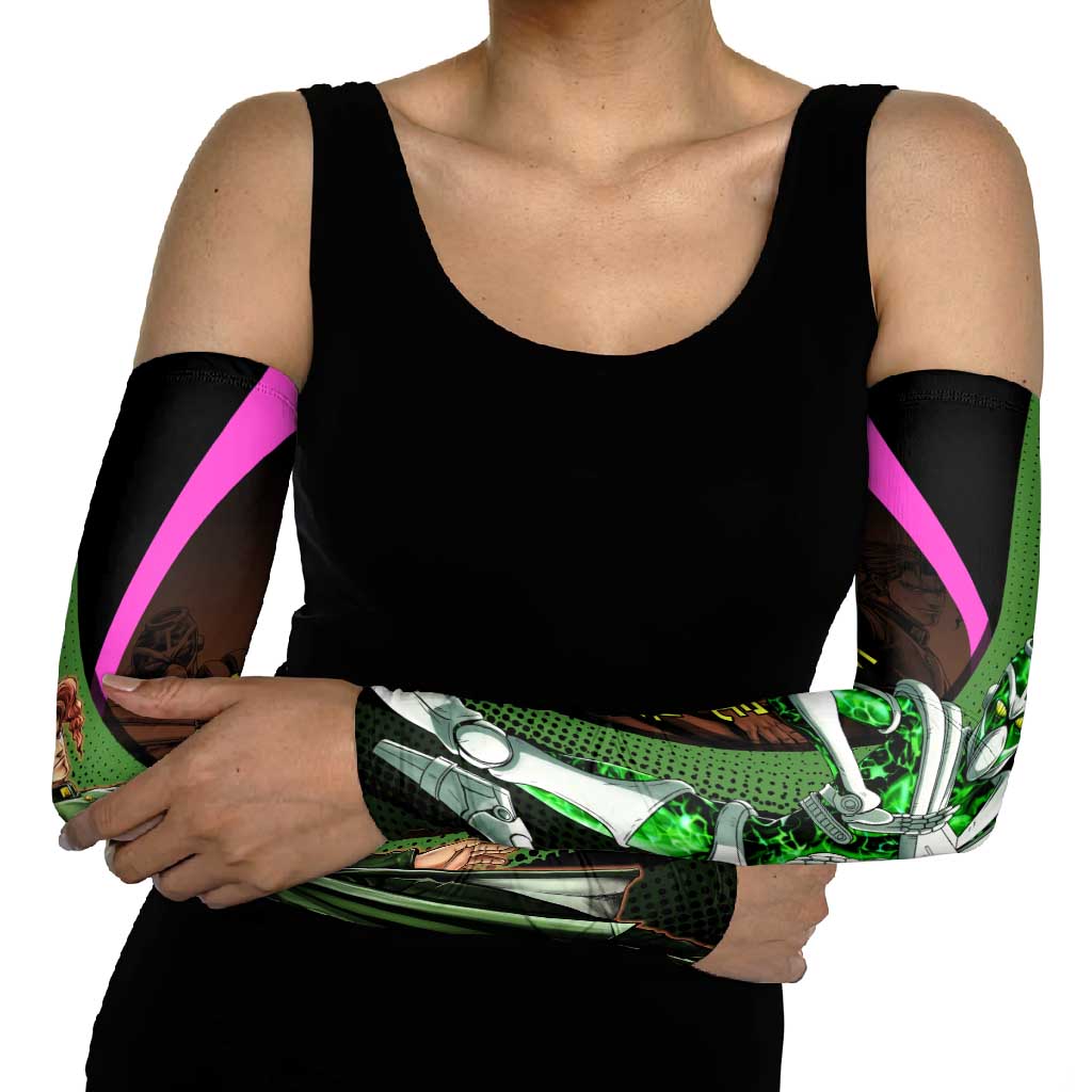 Noriaki Kakyoin JoJo’s Bizarre Adventure Arm Sleeves with Hierophant Green Stand - The Mazicc