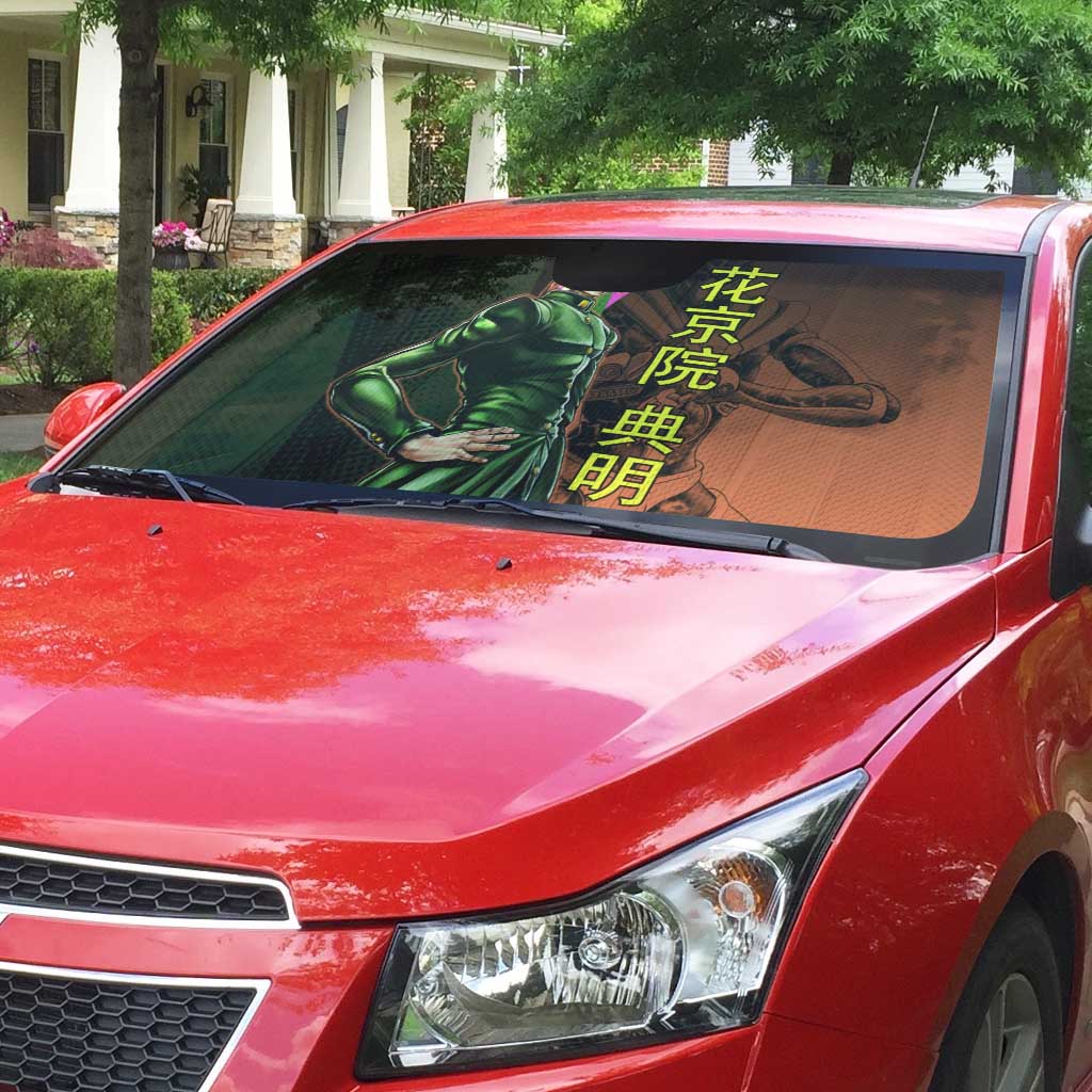 Noriaki Kakyoin JoJo’s Bizarre Adventure Auto Sun Shade with Hierophant Green Stand - The Mazicc