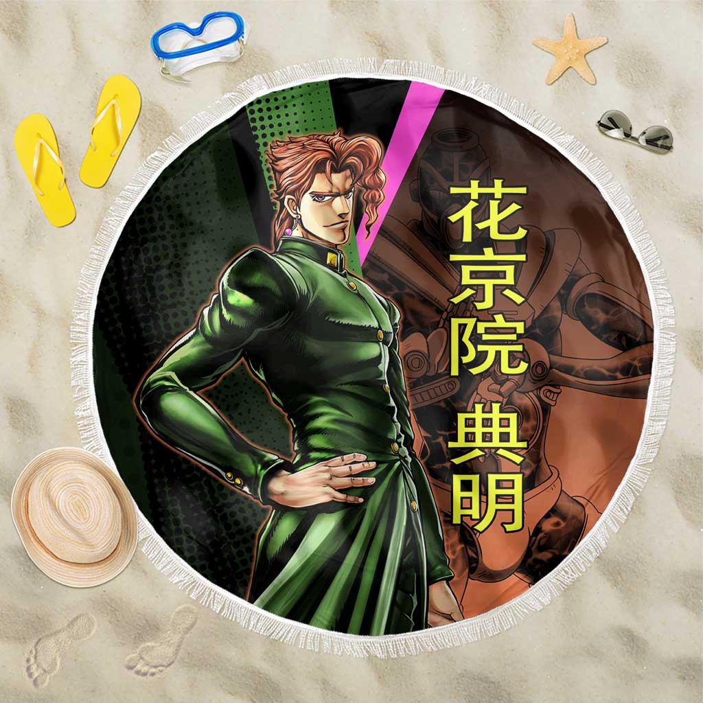 Noriaki Kakyoin JoJo’s Bizarre Adventure Beach Blanket with Hierophant Green Stand - The Mazicc