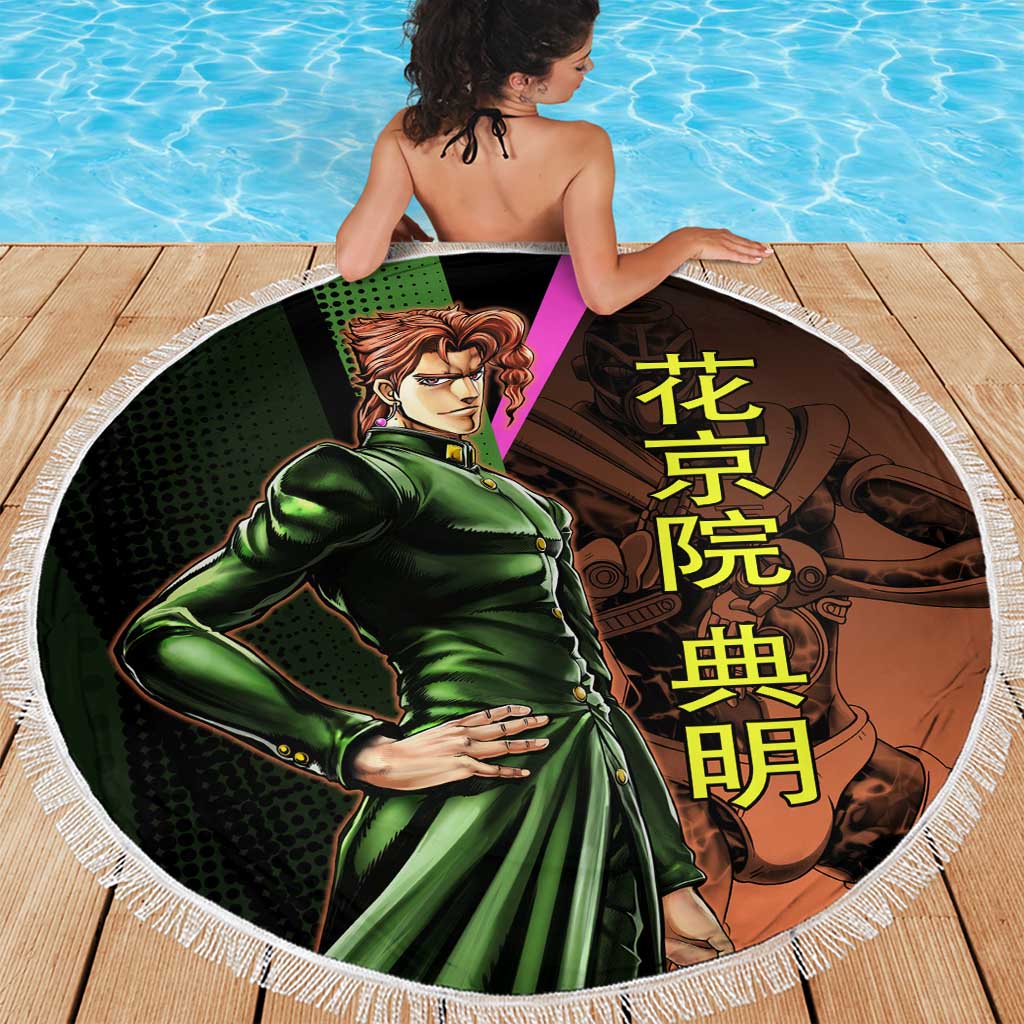 Noriaki Kakyoin JoJo’s Bizarre Adventure Beach Blanket with Hierophant Green Stand - The Mazicc