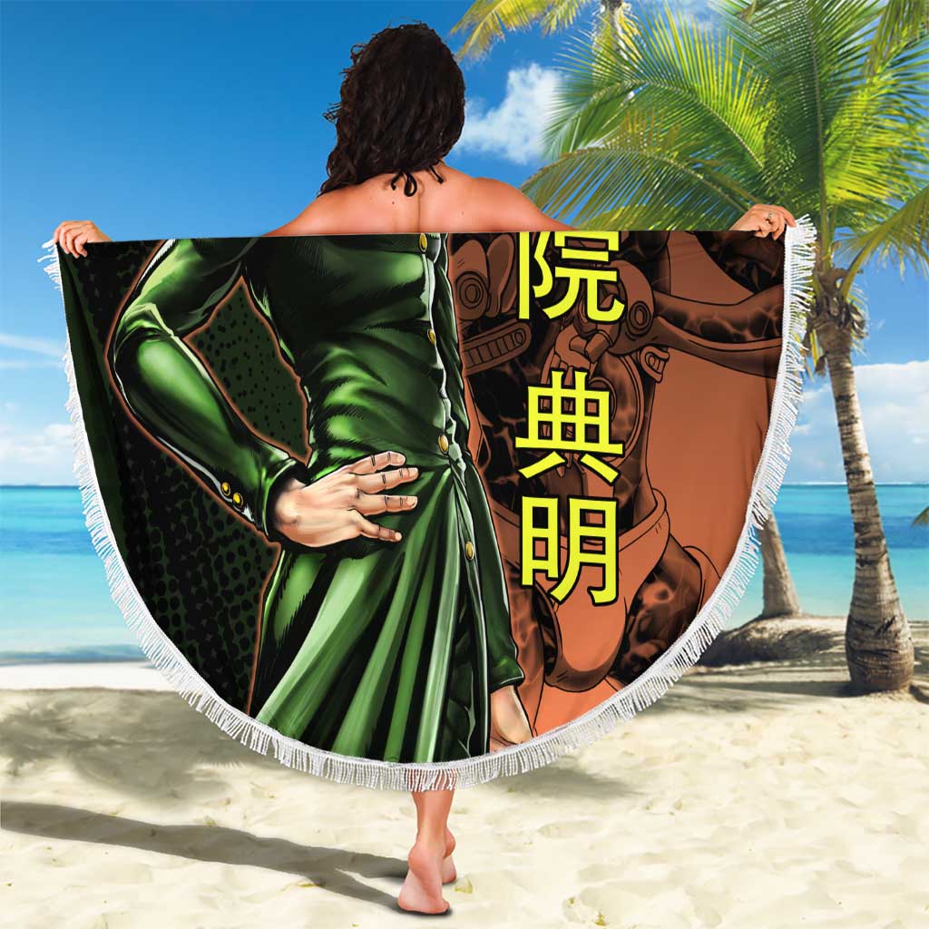 Noriaki Kakyoin JoJo’s Bizarre Adventure Beach Blanket with Hierophant Green Stand - The Mazicc