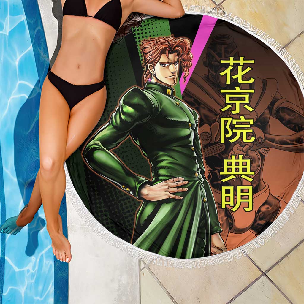 Noriaki Kakyoin JoJo’s Bizarre Adventure Beach Blanket with Hierophant Green Stand - The Mazicc