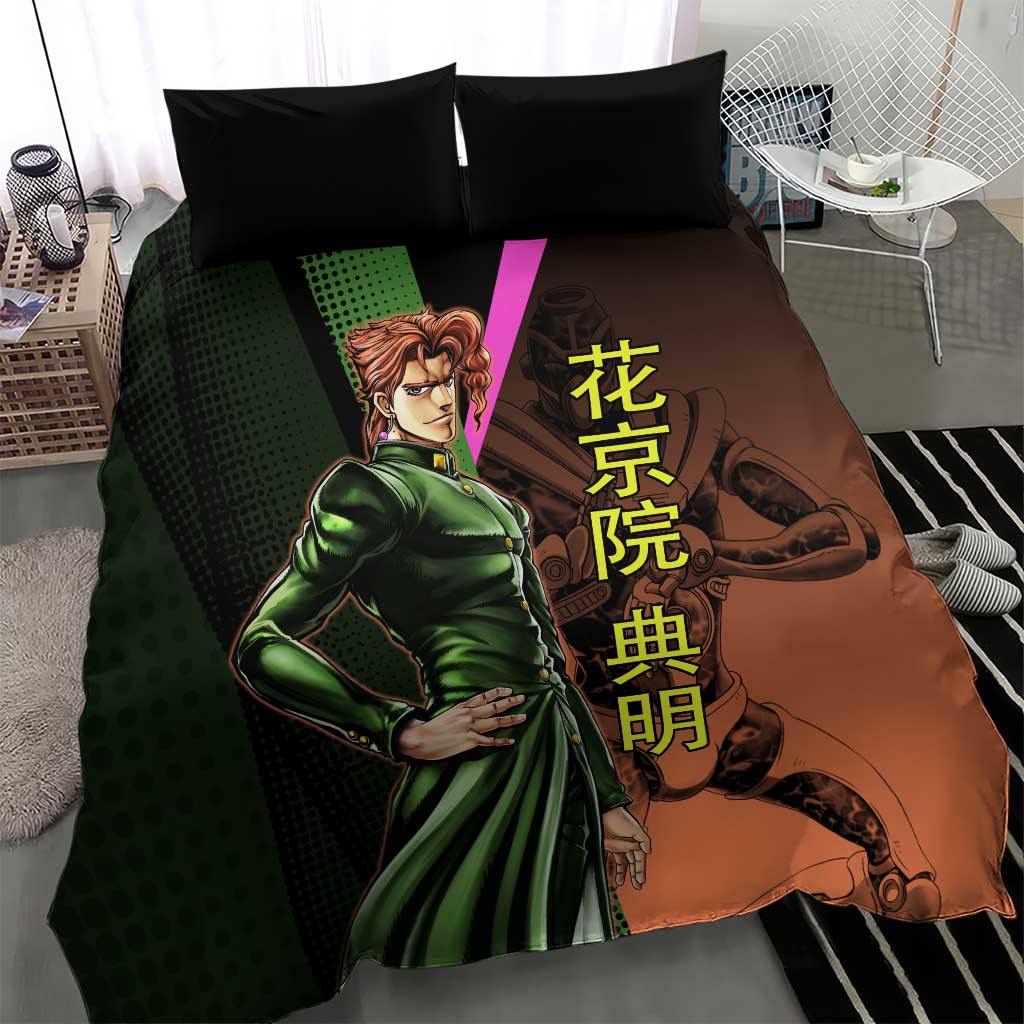 Noriaki Kakyoin JoJo’s Bizarre Adventure Bedding Set with Hierophant Green Stand - The Mazicc