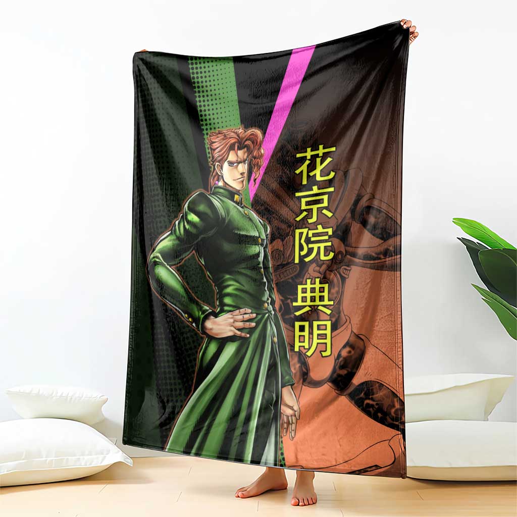 Noriaki Kakyoin JoJo’s Bizarre Adventure Blanket with Hierophant Green Stand - The Mazicc