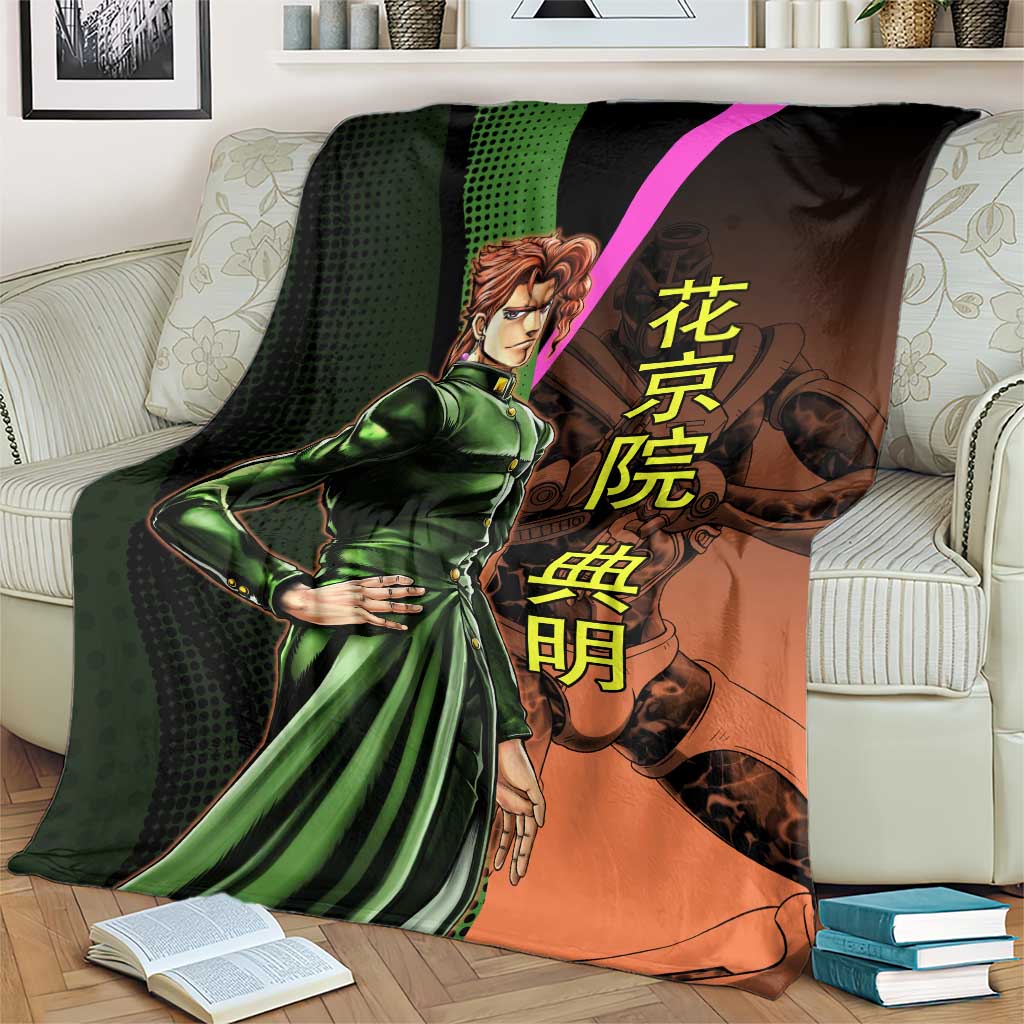 Noriaki Kakyoin JoJo’s Bizarre Adventure Blanket with Hierophant Green Stand - The Mazicc