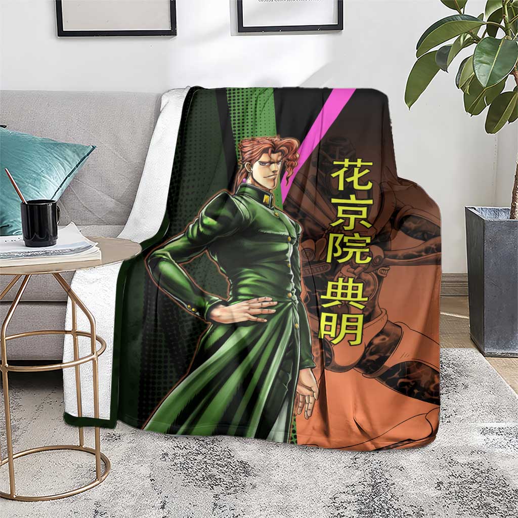 Noriaki Kakyoin JoJo’s Bizarre Adventure Blanket with Hierophant Green Stand - The Mazicc