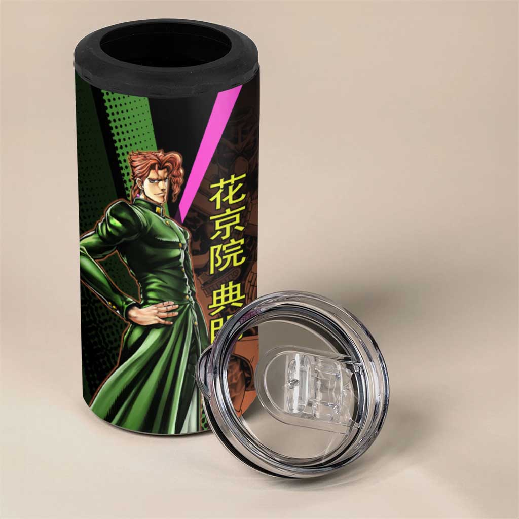 Noriaki Kakyoin JoJo’s Bizarre Adventure 4 in 1 Can Cooler Tumbler with Hierophant Green Stand - The Mazicc