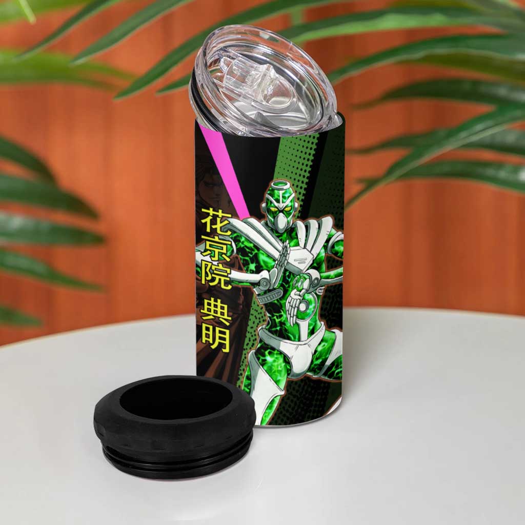 Noriaki Kakyoin JoJo’s Bizarre Adventure 4 in 1 Can Cooler Tumbler with Hierophant Green Stand - The Mazicc