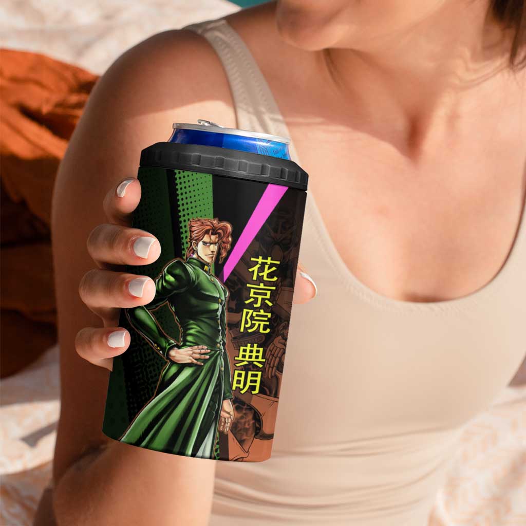 Noriaki Kakyoin JoJo’s Bizarre Adventure 4 in 1 Can Cooler Tumbler with Hierophant Green Stand - The Mazicc