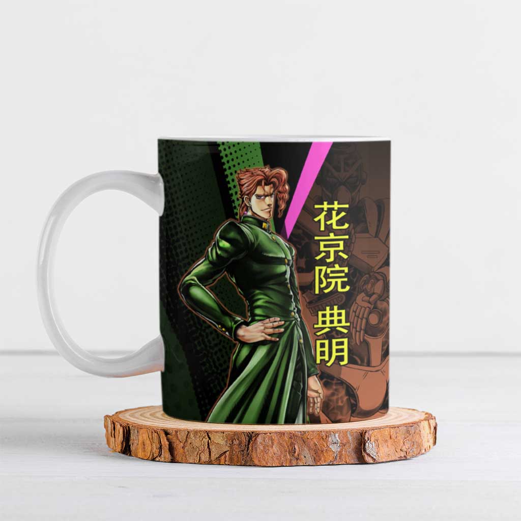 Noriaki Kakyoin JoJo’s Bizarre Adventure Ceramic Mug with Hierophant Green Stand - The Mazicc