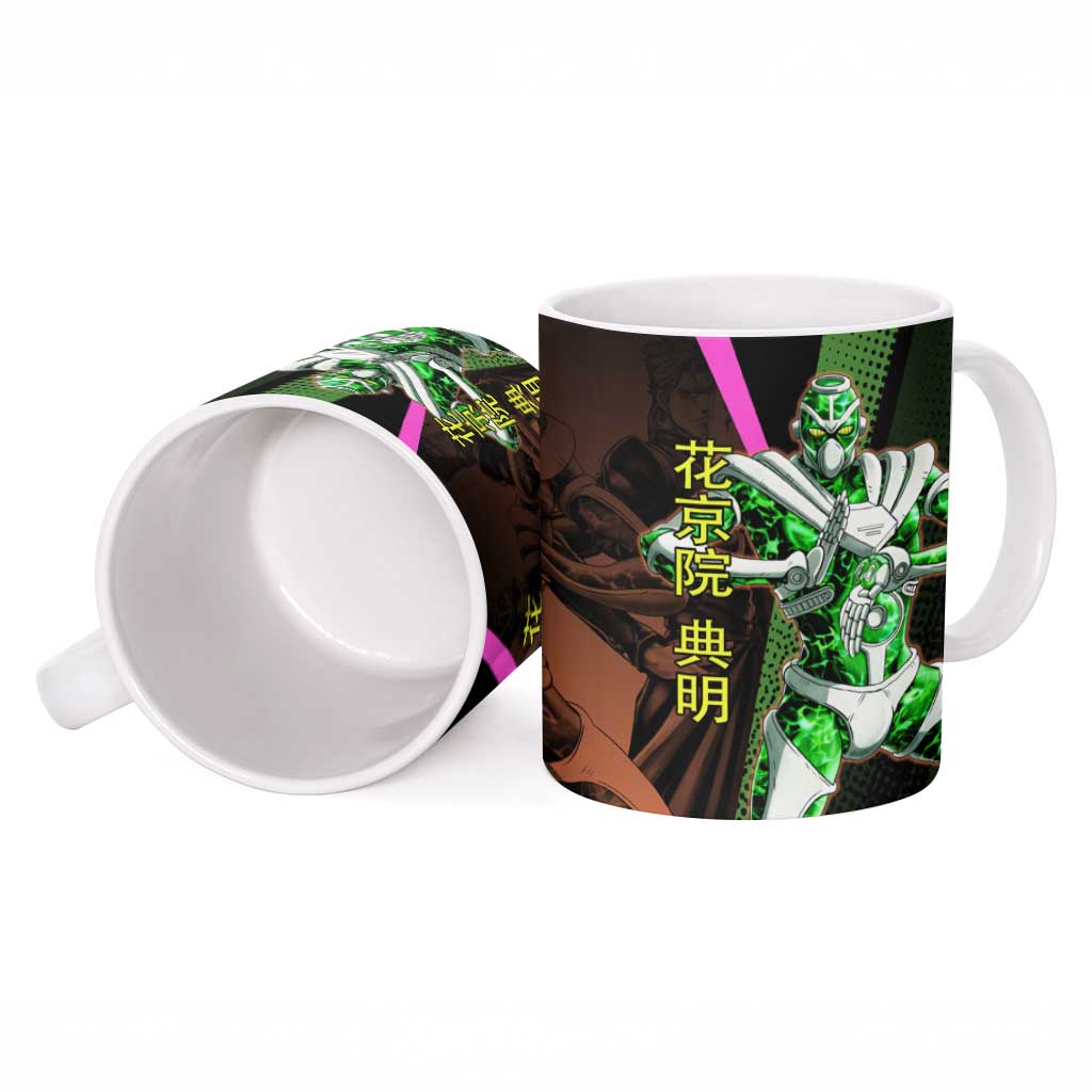 Noriaki Kakyoin JoJo’s Bizarre Adventure Ceramic Mug with Hierophant Green Stand - The Mazicc