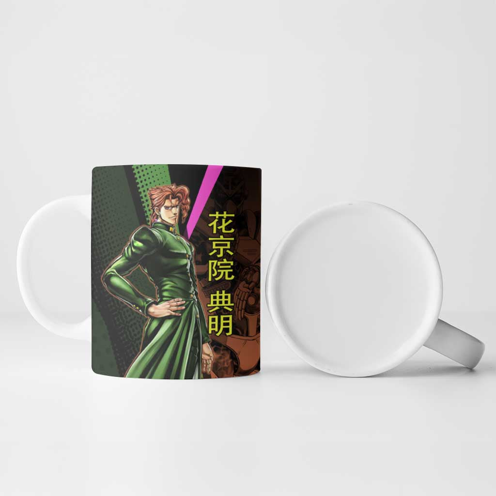 Noriaki Kakyoin JoJo’s Bizarre Adventure Ceramic Mug with Hierophant Green Stand - The Mazicc