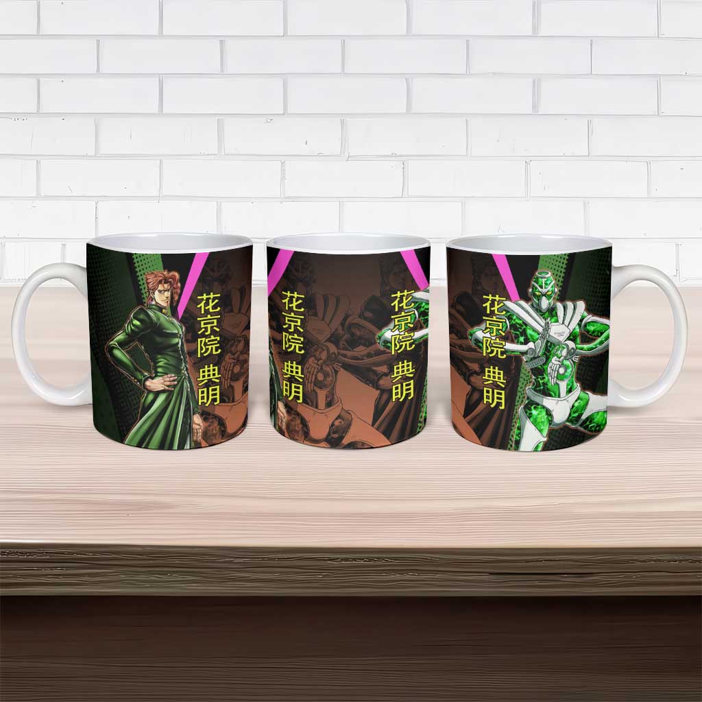Noriaki Kakyoin JoJo’s Bizarre Adventure Ceramic Mug with Hierophant Green Stand - The Mazicc