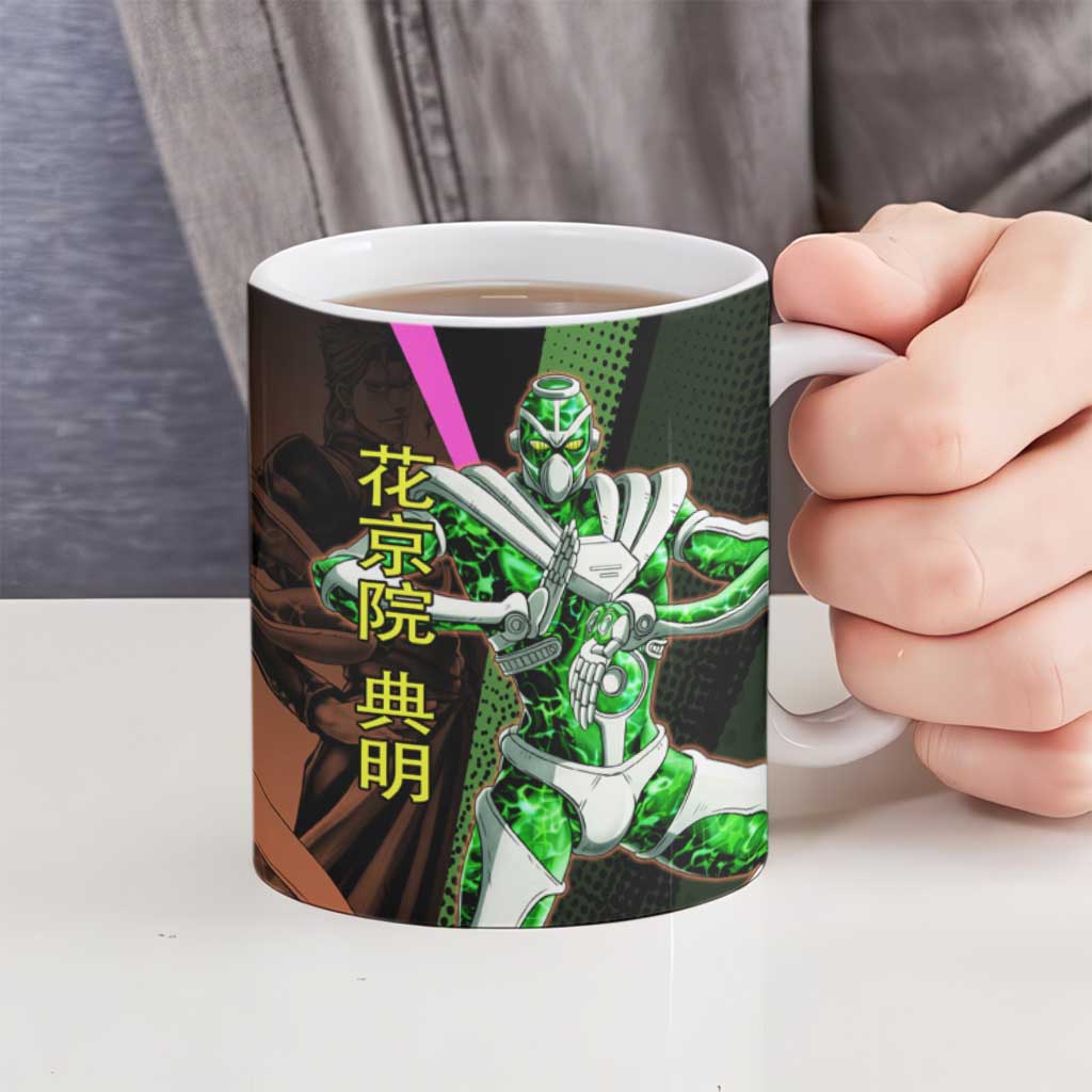 Noriaki Kakyoin JoJo’s Bizarre Adventure Ceramic Mug with Hierophant Green Stand - The Mazicc