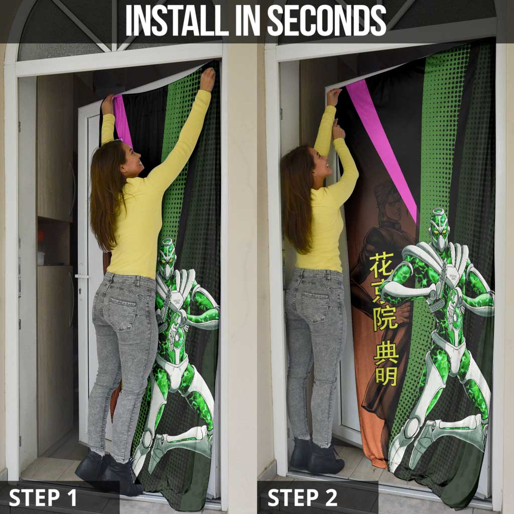 Noriaki Kakyoin JoJo’s Bizarre Adventure Door Cover with Hierophant Green Stand - The Mazicc
