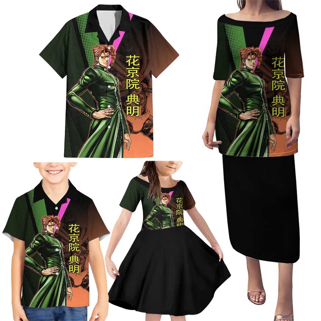 Noriaki Kakyoin JoJo’s Bizarre Adventure Family Matching Puletasi and Hawaiian Shirt with Hierophant Green Stand