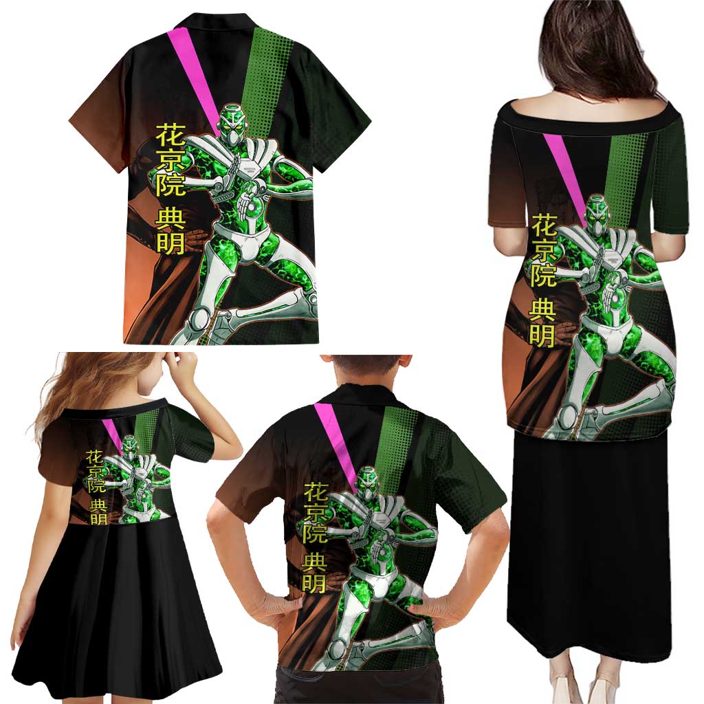 Noriaki Kakyoin JoJo’s Bizarre Adventure Family Matching Puletasi and Hawaiian Shirt with Hierophant Green Stand