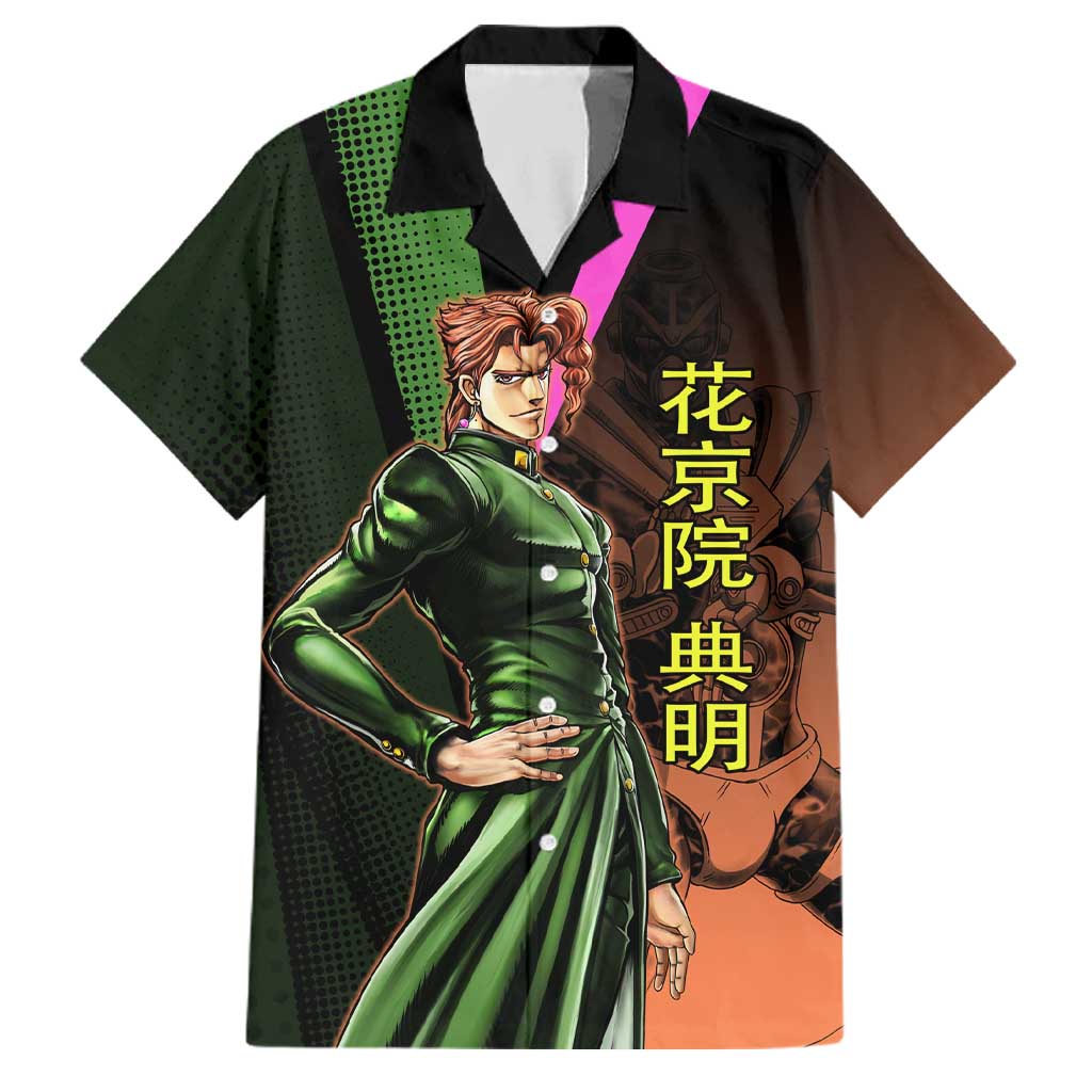 Noriaki Kakyoin JoJo’s Bizarre Adventure Family Matching Short Sleeve Bodycon Dress and Hawaiian Shirt with Hierophant Green Stand