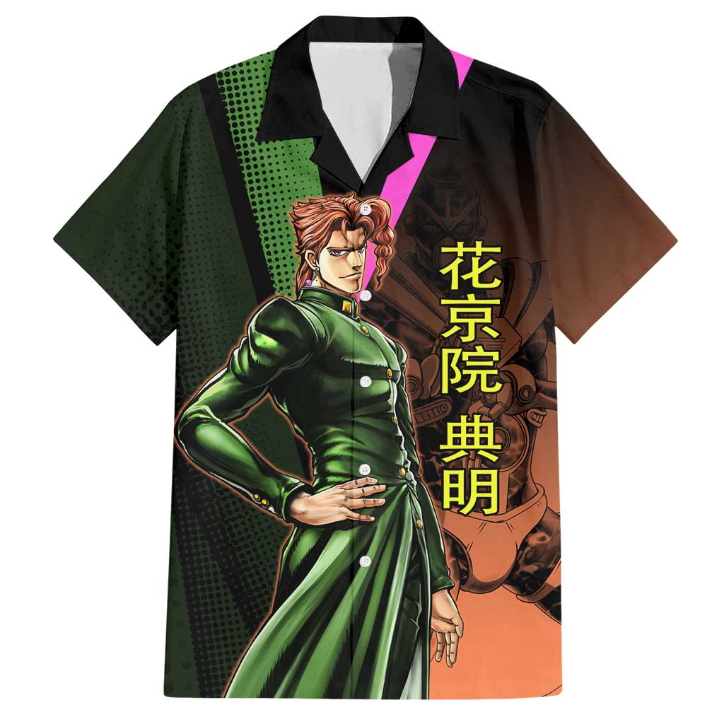 Noriaki Kakyoin JoJo’s Bizarre Adventure Hawaiian Shirt with Hierophant Green Stand - The Mazicc