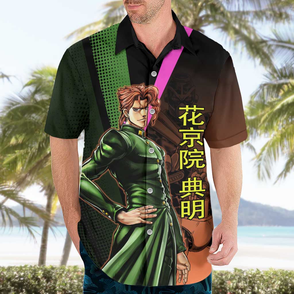 Noriaki Kakyoin JoJo’s Bizarre Adventure Hawaiian Shirt with Hierophant Green Stand - The Mazicc