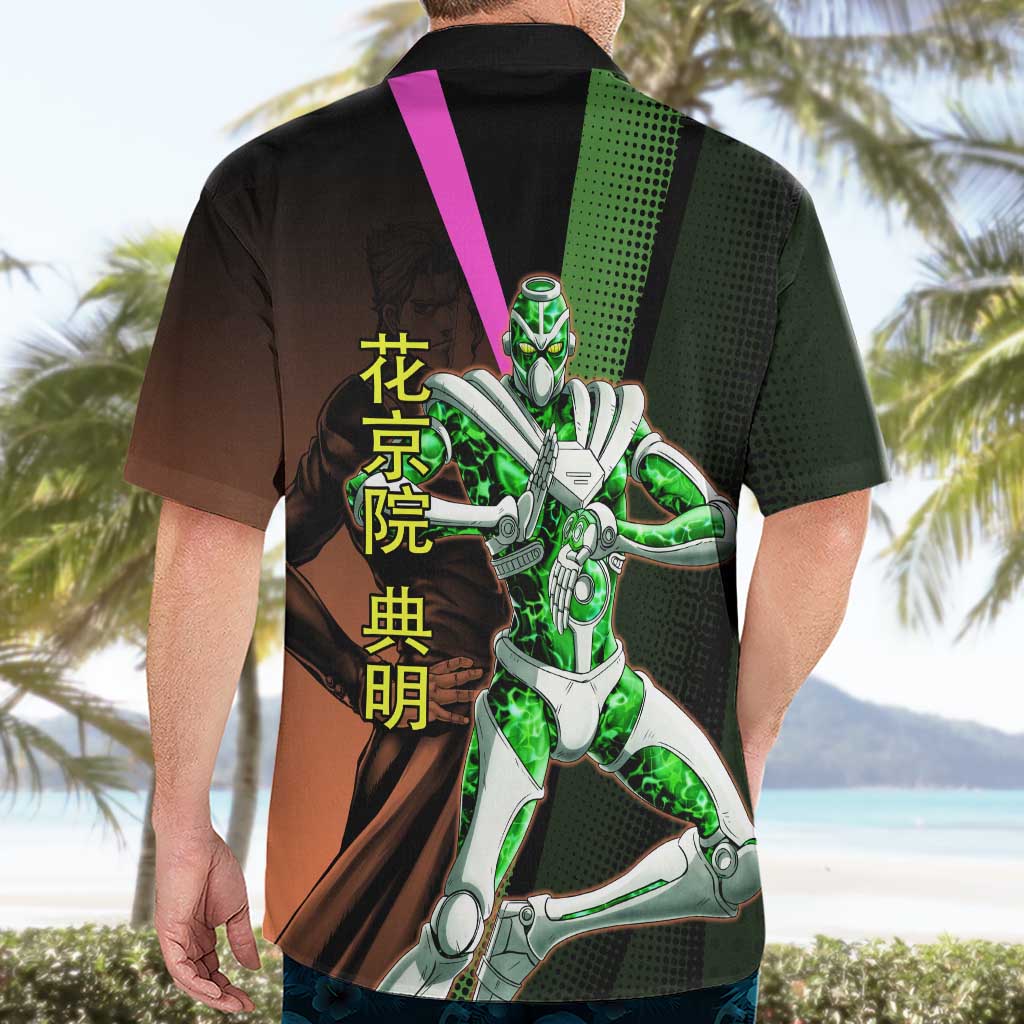 Noriaki Kakyoin JoJo’s Bizarre Adventure Hawaiian Shirt with Hierophant Green Stand - The Mazicc
