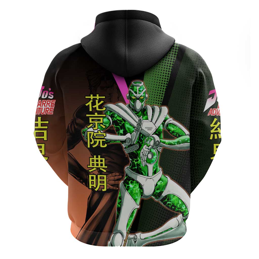 Noriaki Kakyoin JoJo’s Bizarre Adventure Hoodie with Hierophant Green Stand - The Mazicc