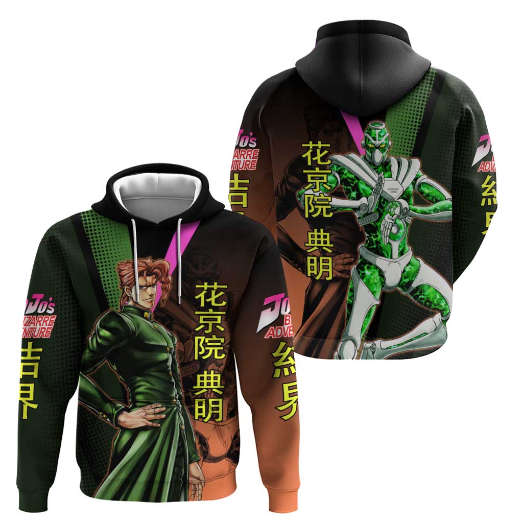 Noriaki Kakyoin JoJo’s Bizarre Adventure Hoodie with Hierophant Green Stand - The Mazicc
