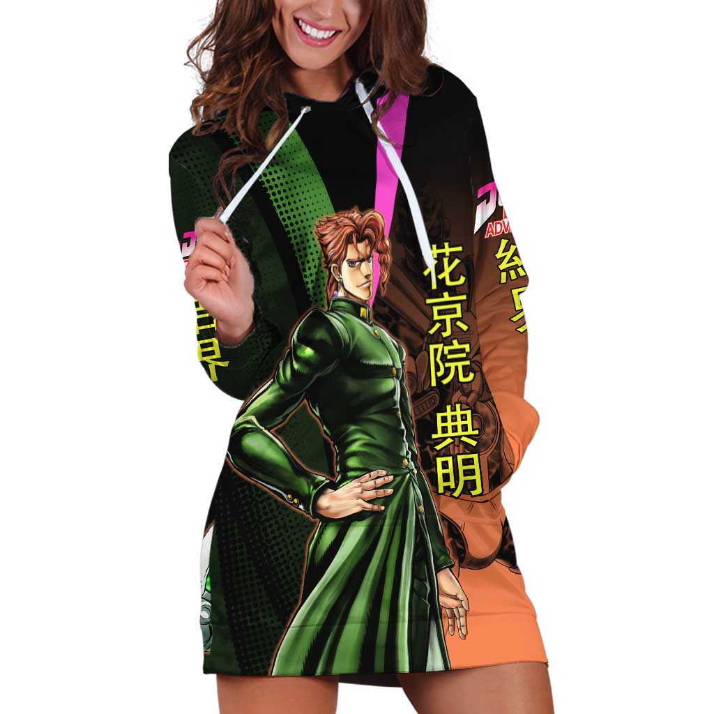 Noriaki Kakyoin JoJo’s Bizarre Adventure Hoodie Dress with Hierophant Green Stand - The Mazicc