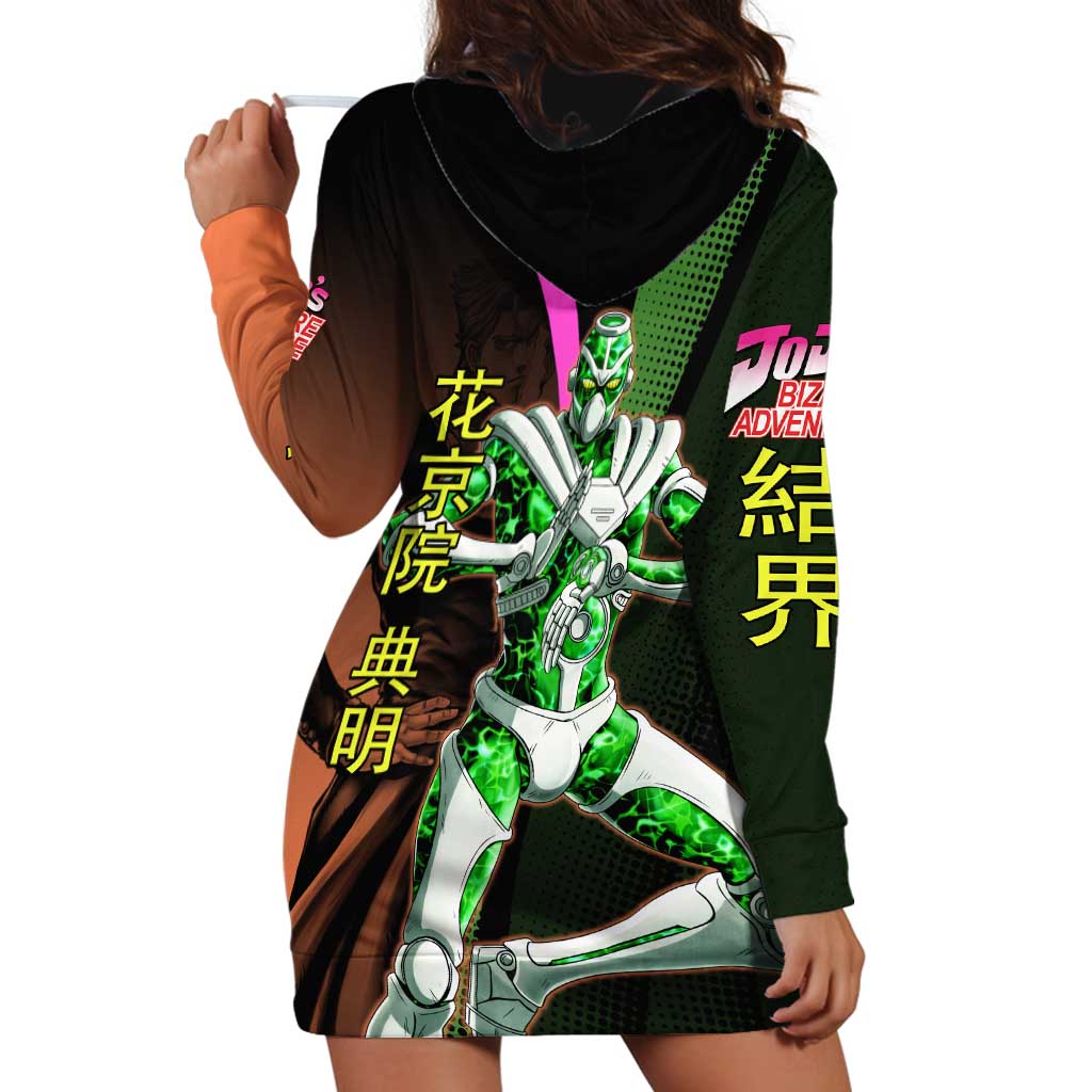 Noriaki Kakyoin JoJo’s Bizarre Adventure Hoodie Dress with Hierophant Green Stand - The Mazicc