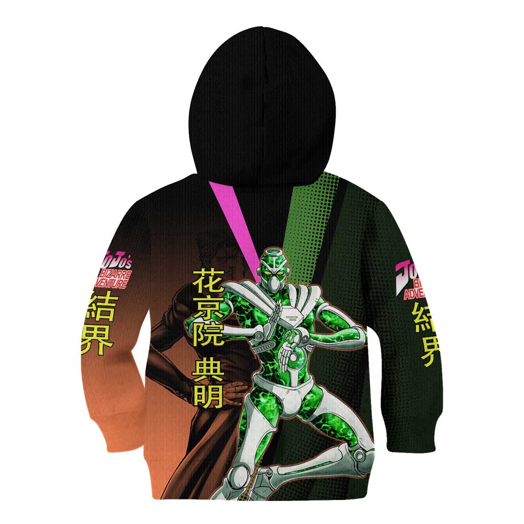 Noriaki Kakyoin JoJo’s Bizarre Adventure Kid Hoodie with Hierophant Green Stand - The Mazicc