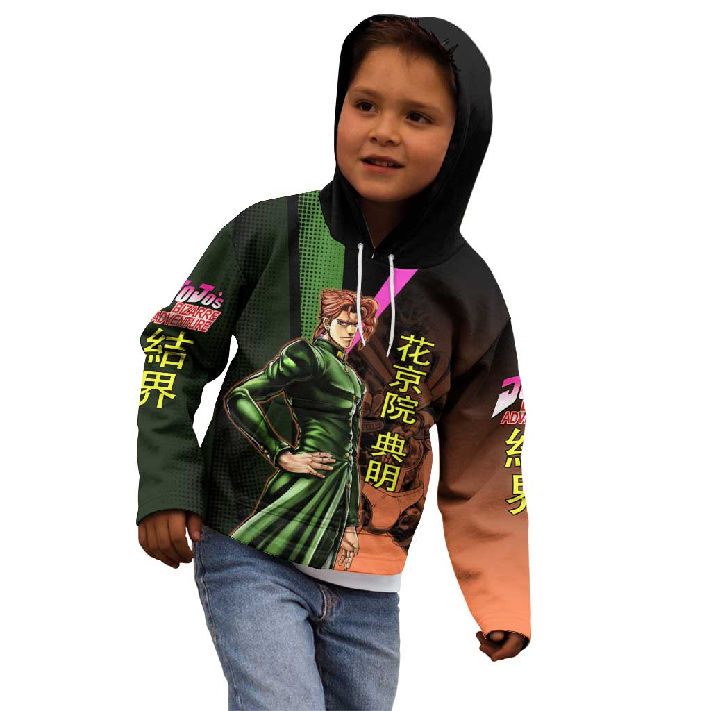 Noriaki Kakyoin JoJo’s Bizarre Adventure Kid Hoodie with Hierophant Green Stand - The Mazicc