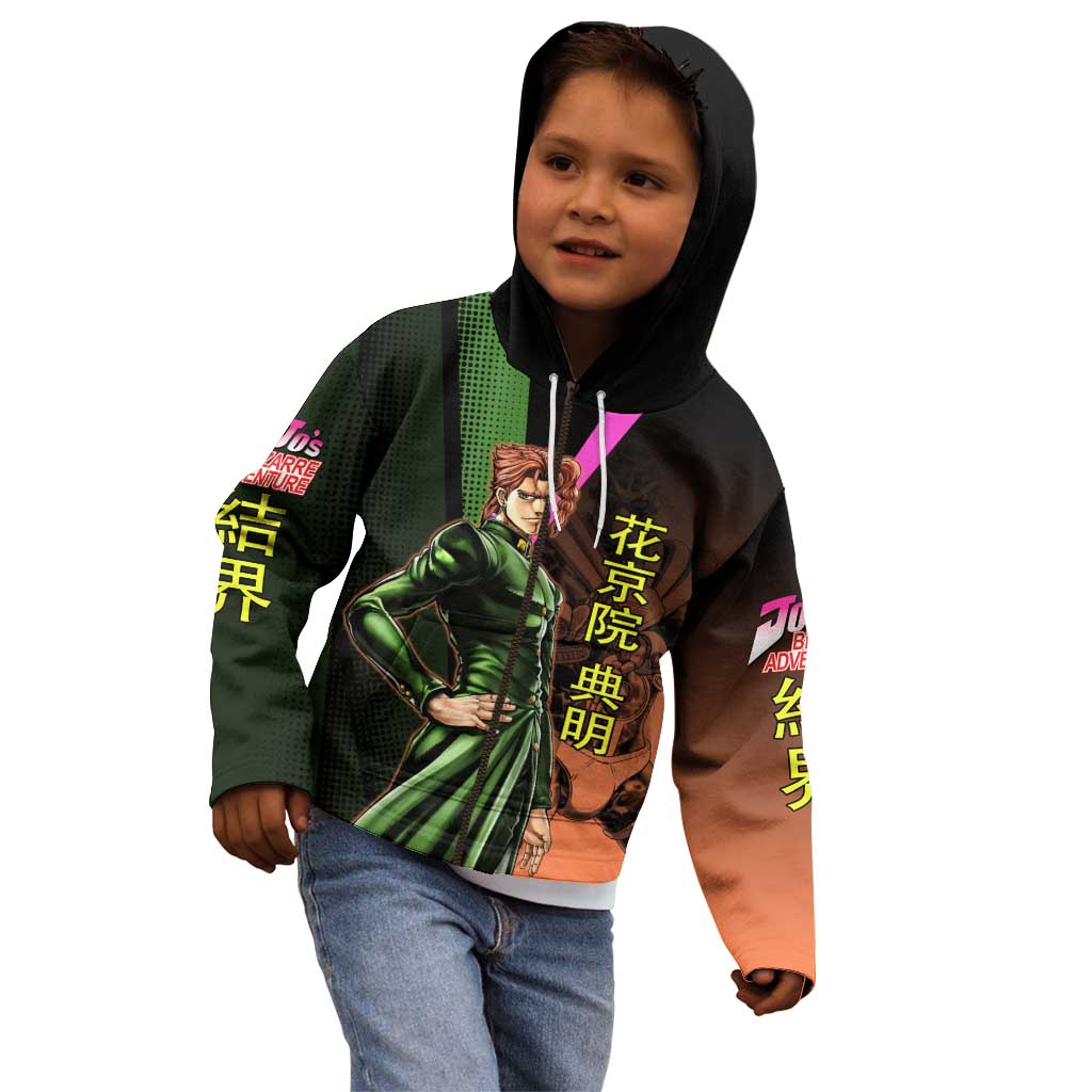 Noriaki Kakyoin JoJo’s Bizarre Adventure Kid Hoodie with Hierophant Green Stand - The Mazicc