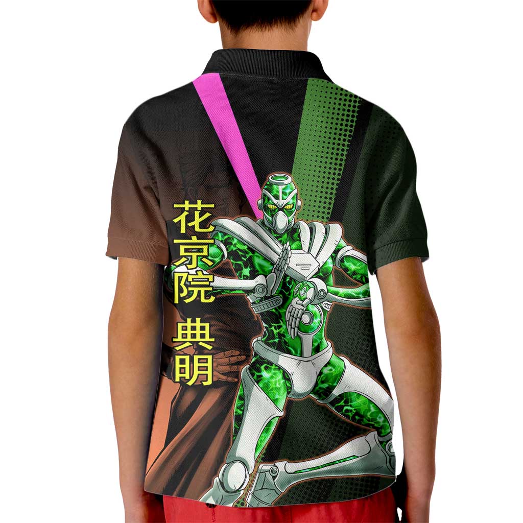 Noriaki Kakyoin JoJo’s Bizarre Adventure Kid Polo Shirt with Hierophant Green Stand - The Mazicc