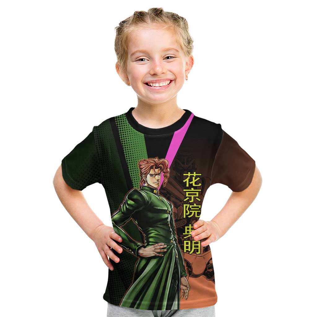Noriaki Kakyoin JoJo’s Bizarre Adventure Kid T Shirt with Hierophant Green Stand - The Mazicc