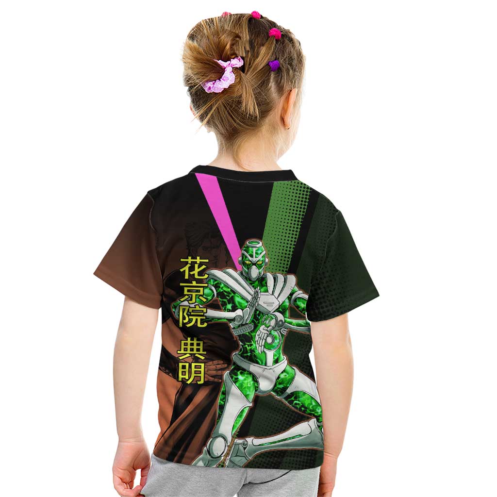 Noriaki Kakyoin JoJo’s Bizarre Adventure Kid T Shirt with Hierophant Green Stand - The Mazicc