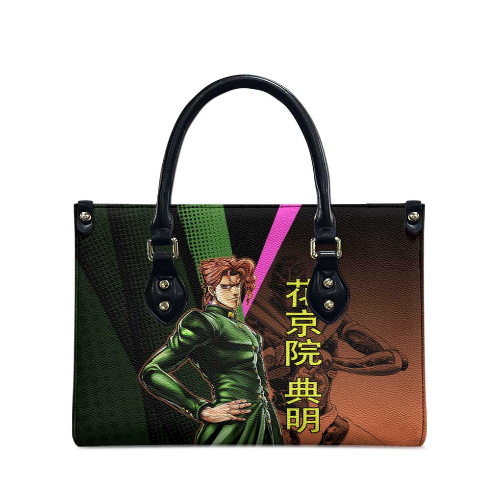Noriaki Kakyoin JoJo’s Bizarre Adventure Leather Bag with Hierophant Green Stand - The Mazicc