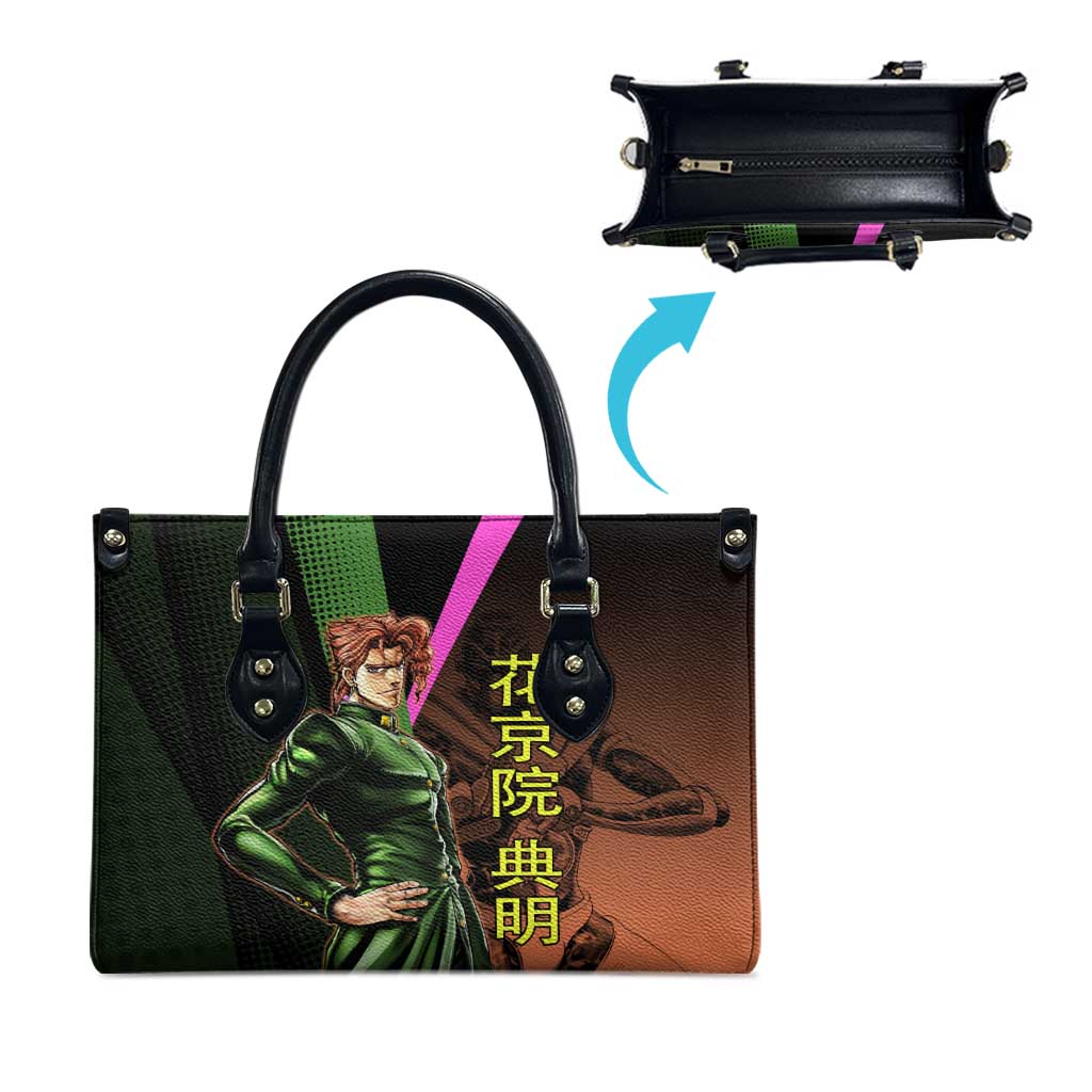 Noriaki Kakyoin JoJo’s Bizarre Adventure Leather Bag with Hierophant Green Stand - The Mazicc