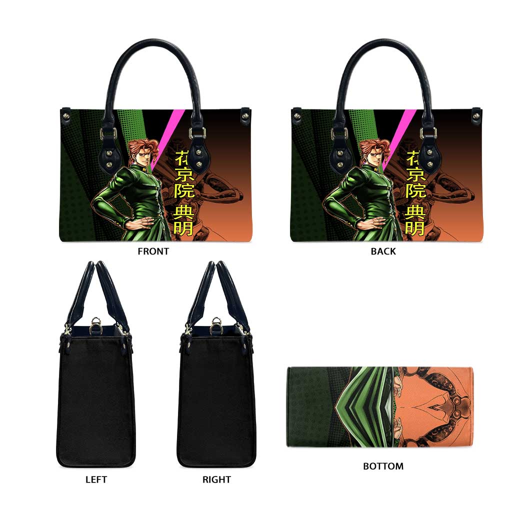 Noriaki Kakyoin JoJo’s Bizarre Adventure Leather Bag with Hierophant Green Stand - The Mazicc
