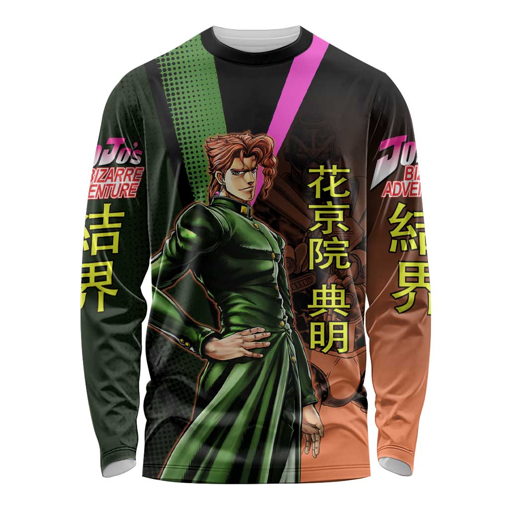 Noriaki Kakyoin JoJo’s Bizarre Adventure Long Sleeve Shirt with Hierophant Green Stand - The Mazicc