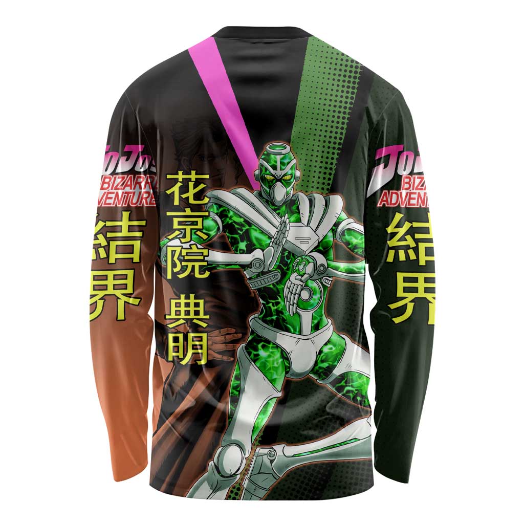 Noriaki Kakyoin JoJo’s Bizarre Adventure Long Sleeve Shirt with Hierophant Green Stand - The Mazicc
