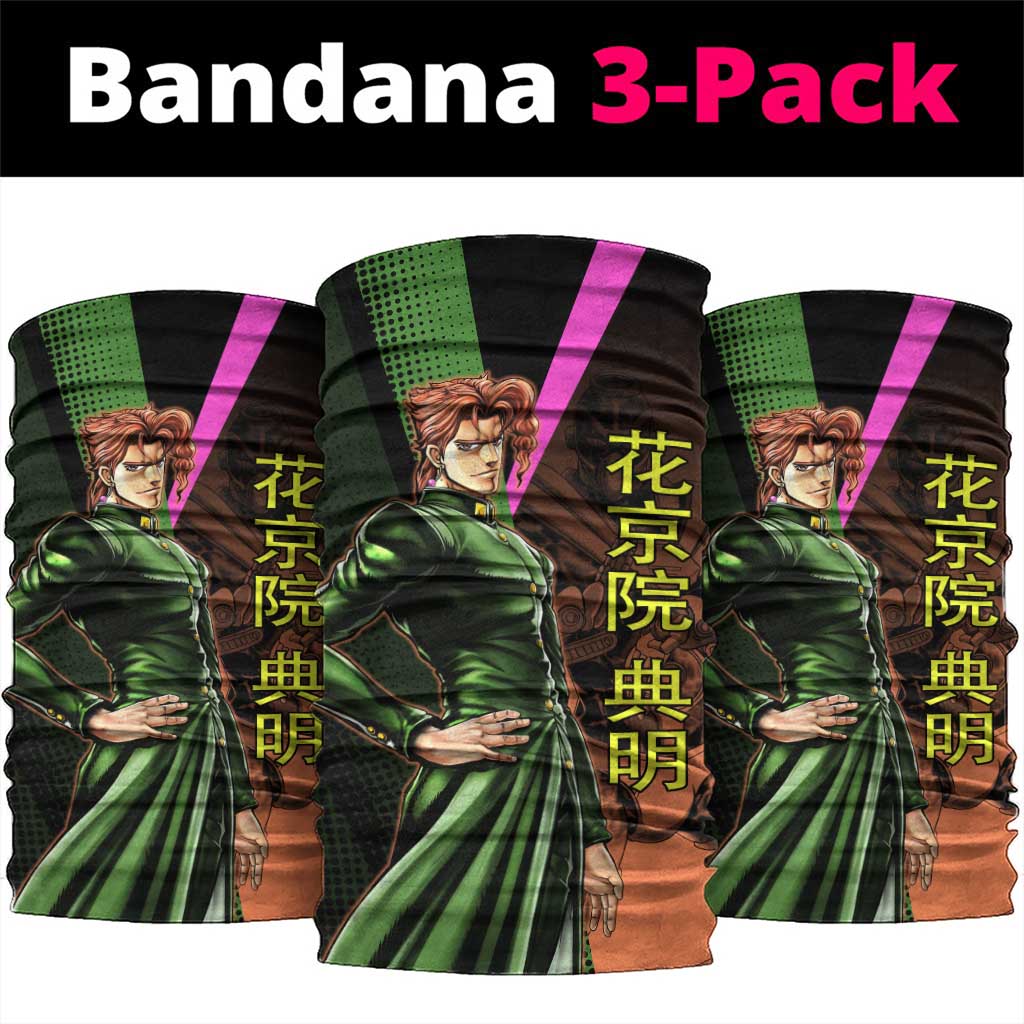Noriaki Kakyoin JoJo’s Bizarre Adventure Neck Gaiter with Hierophant Green Stand - The Mazicc