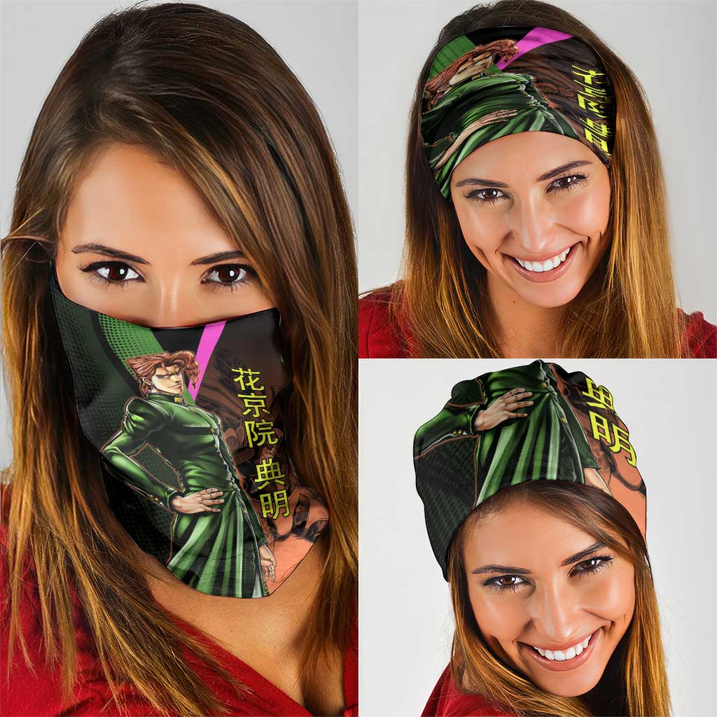 Noriaki Kakyoin JoJo’s Bizarre Adventure Neck Gaiter with Hierophant Green Stand - The Mazicc