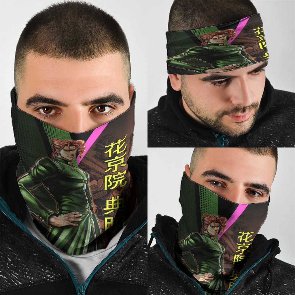 Noriaki Kakyoin JoJo’s Bizarre Adventure Neck Gaiter with Hierophant Green Stand - The Mazicc
