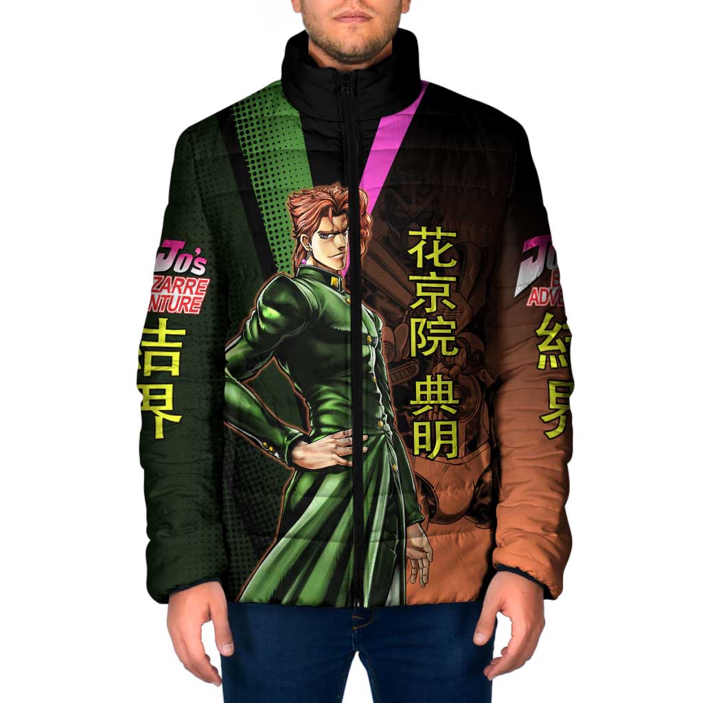 Noriaki Kakyoin JoJo’s Bizarre Adventure Padded Jacket with Hierophant Green Stand - The Mazicc