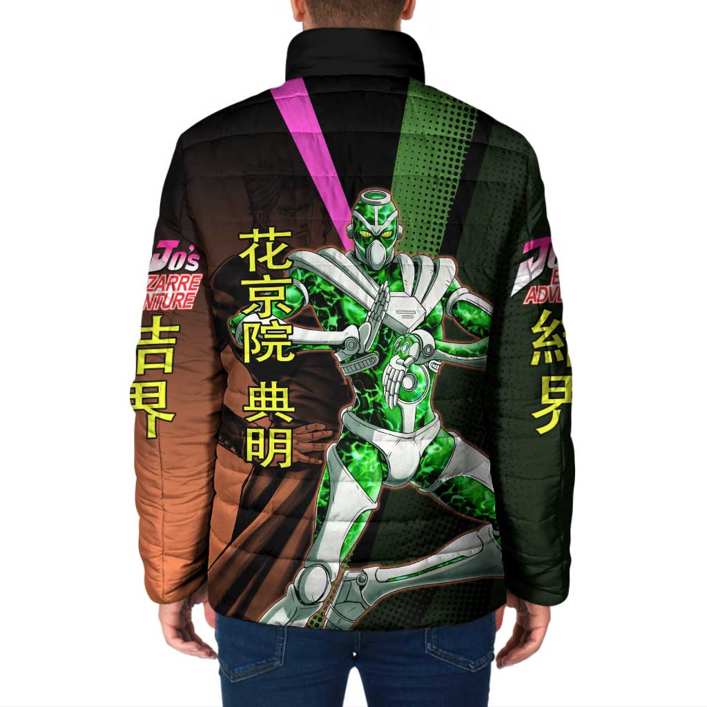 Noriaki Kakyoin JoJo’s Bizarre Adventure Padded Jacket with Hierophant Green Stand - The Mazicc