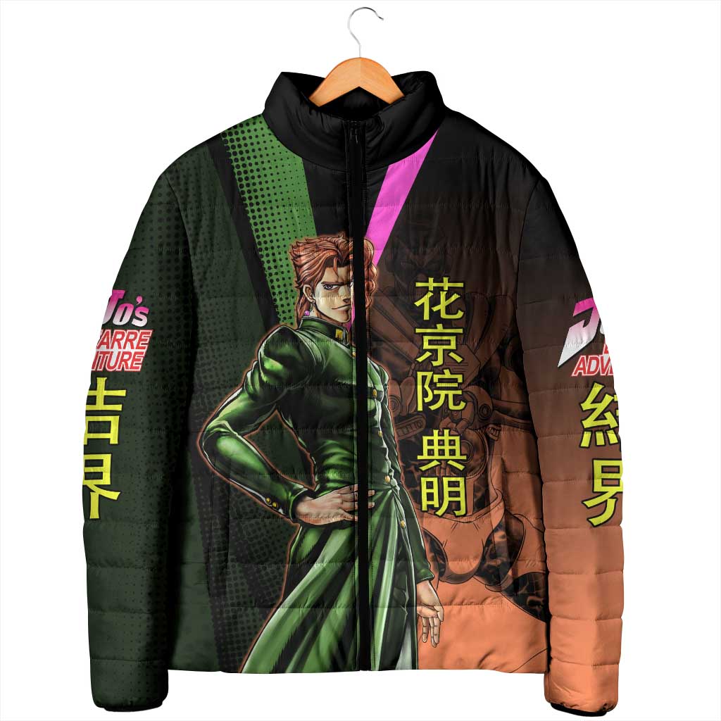 Noriaki Kakyoin JoJo’s Bizarre Adventure Padded Jacket with Hierophant Green Stand - The Mazicc
