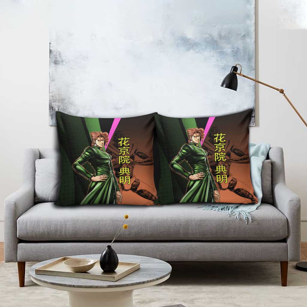 Noriaki Kakyoin JoJo’s Bizarre Adventure Pillow Cover with Hierophant Green Stand - The Mazicc